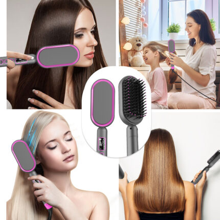 Sèche-cheveux multifonctionnel à double usage : peigne à air chaud et lisseur